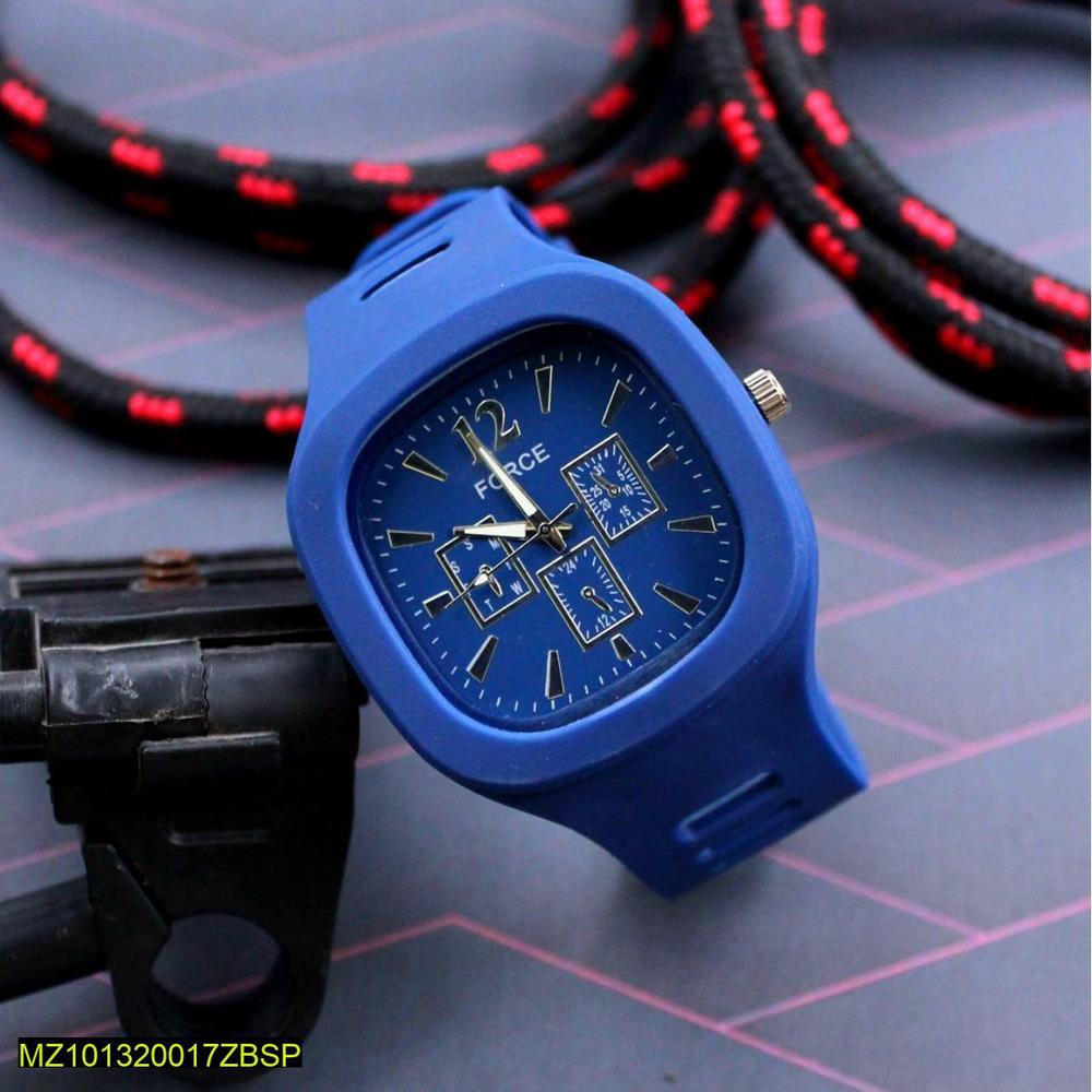 Blue Silicone Men's Watch Water Resistant Lightweight