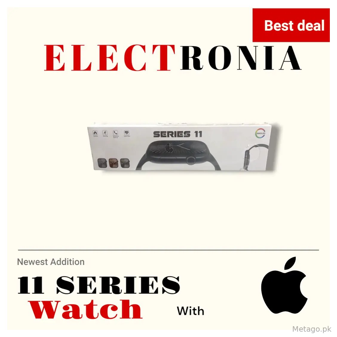 11 series smartwatch with Apple logo for Android and IOS