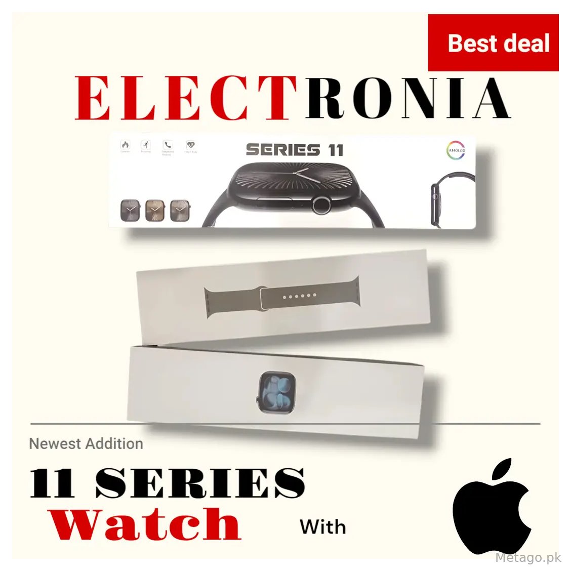 11 series smartwatch with Apple logo for Android and IOS