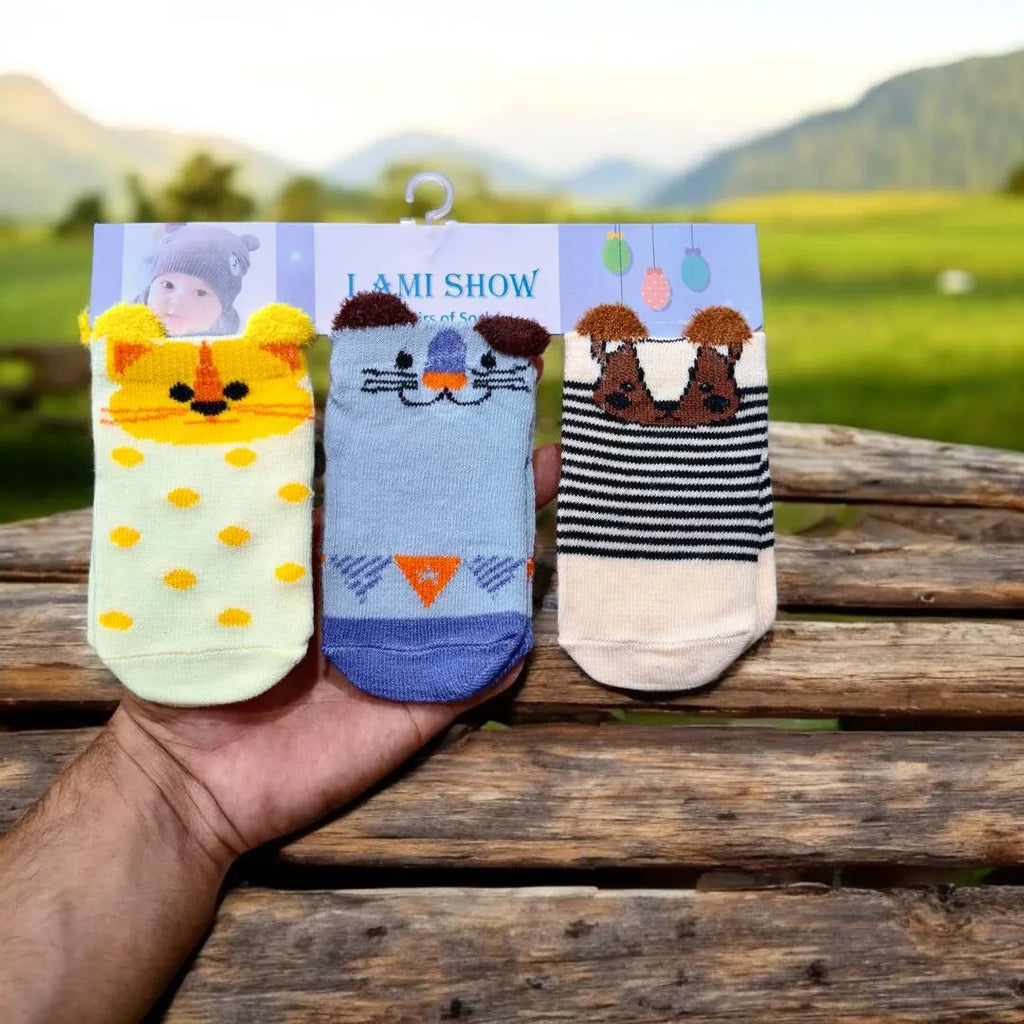Kids Animal Print Cotton Socks for Boys Girls Pakistan