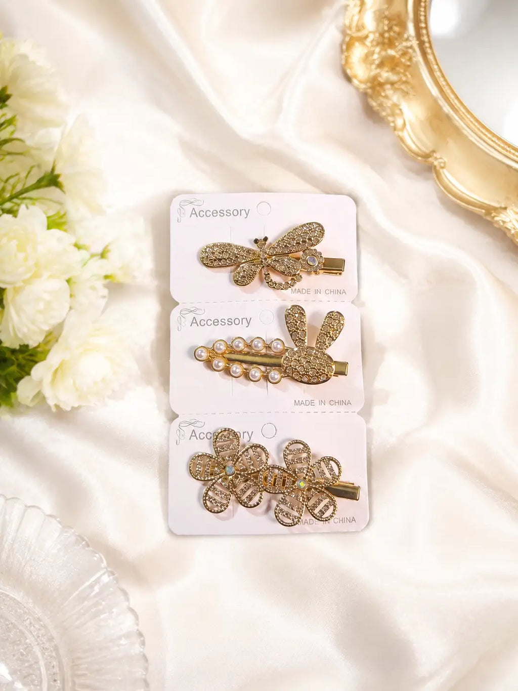 Girl's Fancy Hair Pins 3 Pcs