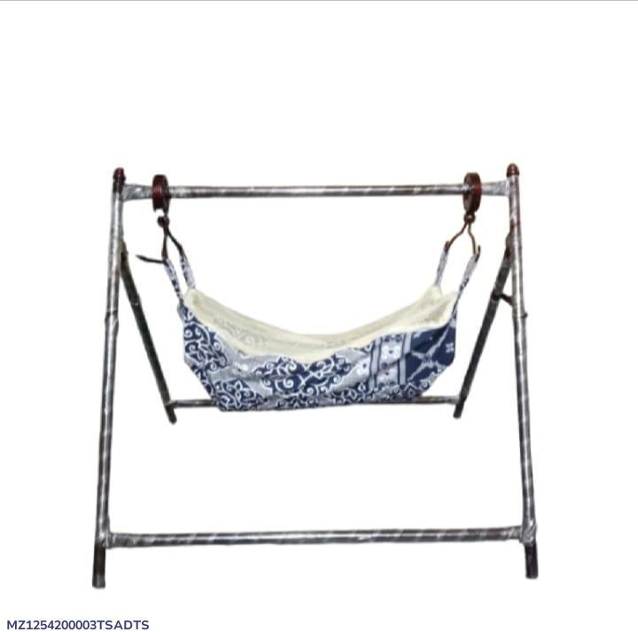 Baby Cradle Swing Blue White Foldable Iron