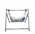 Baby Cradle Swing Blue White Foldable Iron