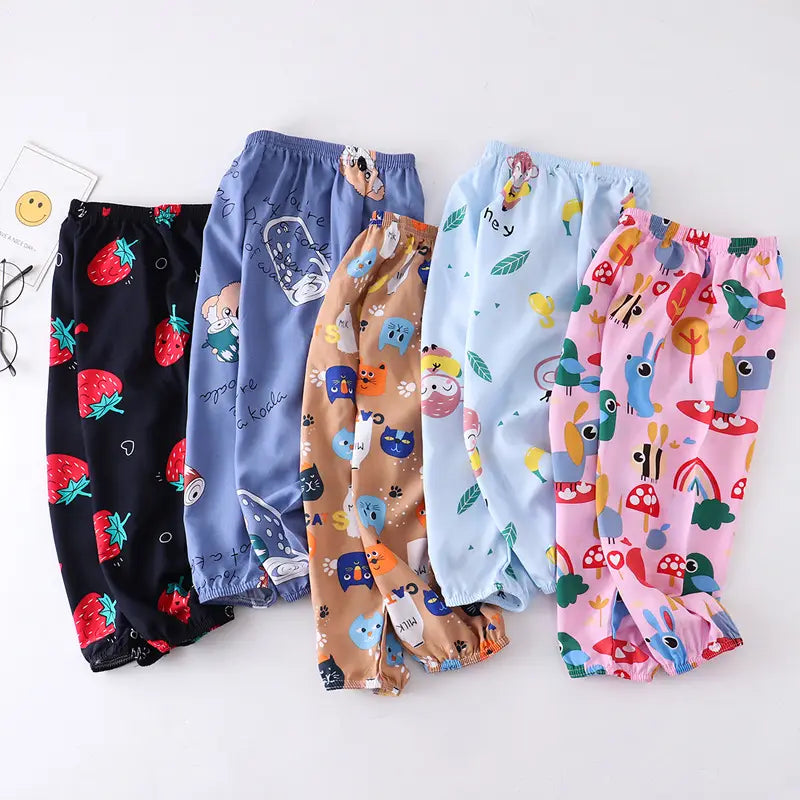 Kids Cotton Anti-Mosquito Pants Summer Multicolor