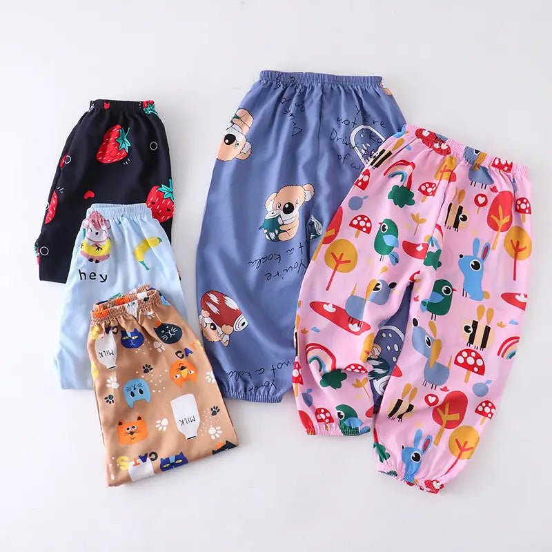 Kids Cotton Anti-Mosquito Pants Summer Multicolor