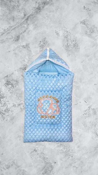 Blue Fleece Baby Carry Nest with Hood