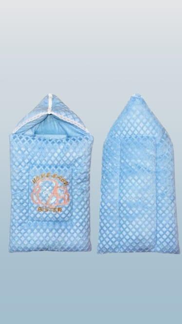 Blue Fleece Baby Carry Nest with Hood