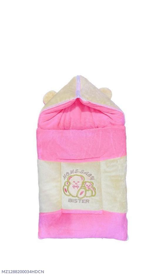 Baby Hooded Velvet Blanket Pink Yellow Bear Ears