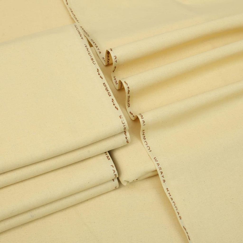 Unstitched Cotton Suit Off-White Winter Pakistan