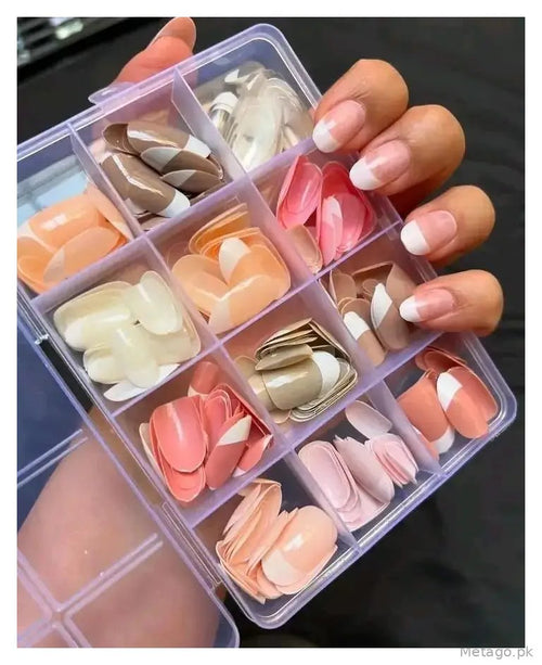 144 Pcs French Tip Nails With Free Nail Glue