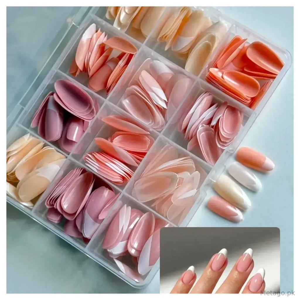 144 Pcs French Tip Nails With Free Nail Glue