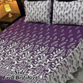 Purple Leaf 2-Side Frill Bedsheet Set for Double Bed