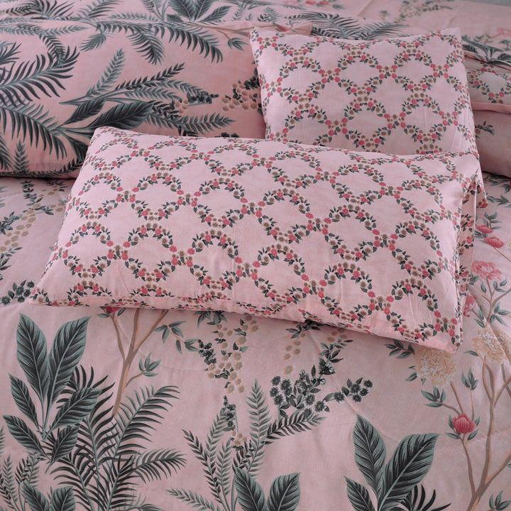 Premium Cotton Floral Comforter Set 7-Piece Double Bed
