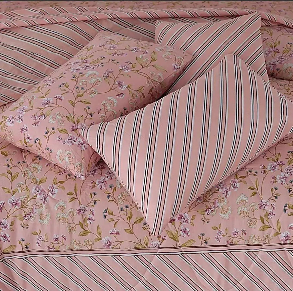 Exclusive 6 Pcs Cotton Salonica Printed Double Razai Set