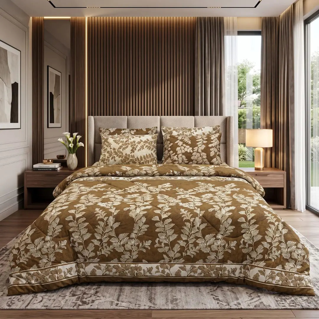Exclusive 6 Pcs Cotton Salonica Printed Double Razai Set