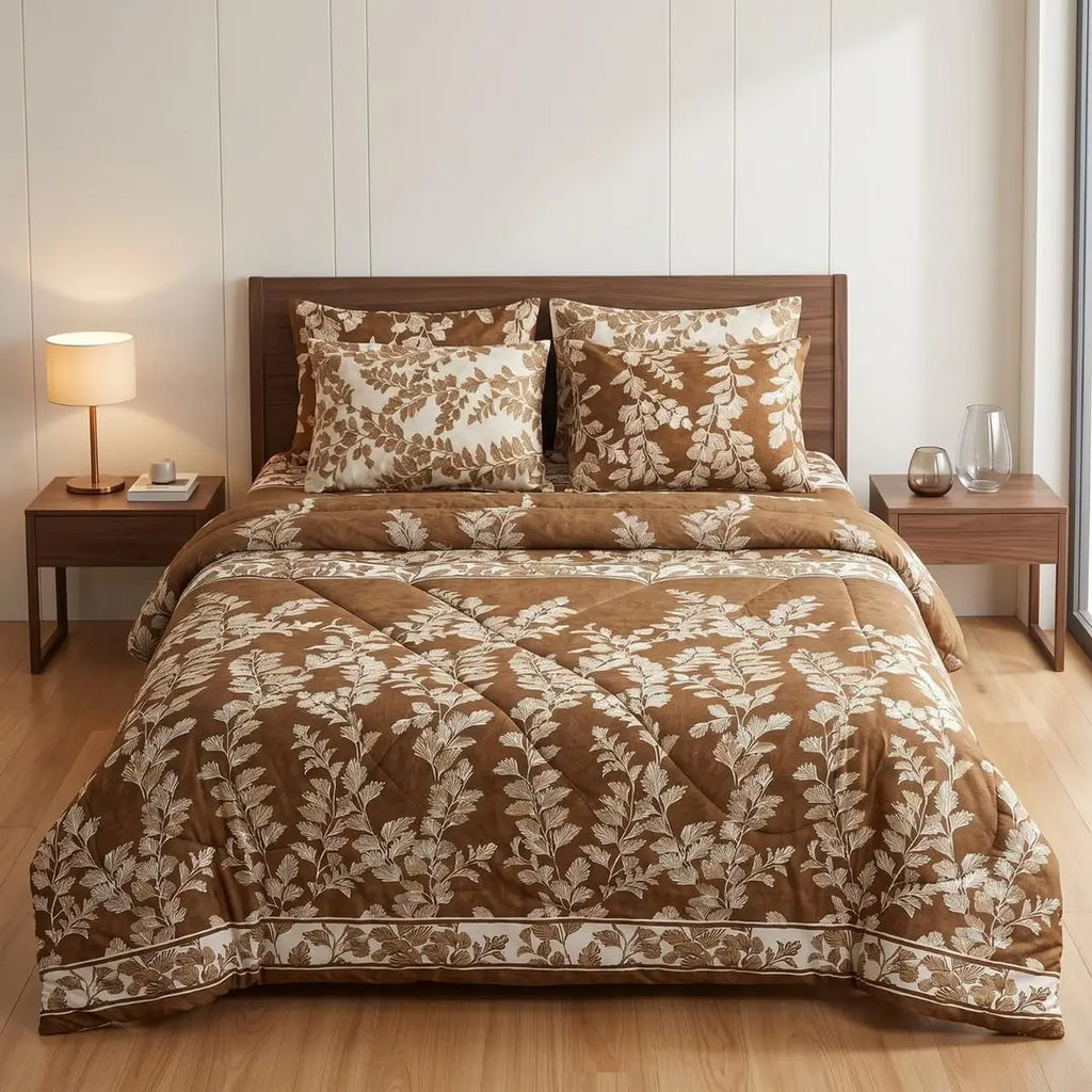 Exclusive 6 Pcs Cotton Salonica Printed Double Razai Set