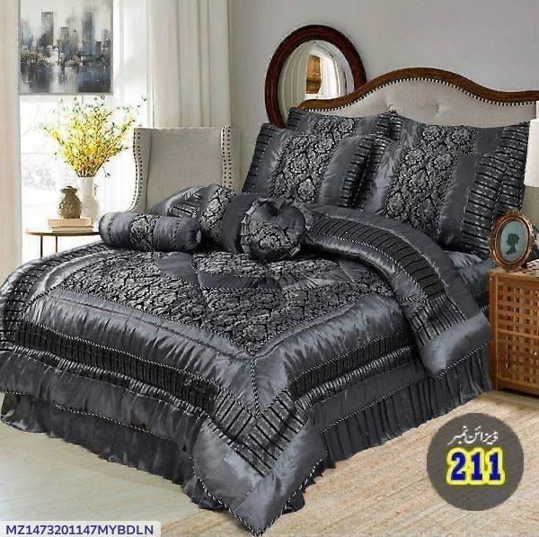 Premium Silk Jacquard Bridal Set Grey 14-Piece Winter Elegant
