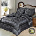 Premium Silk Jacquard Bridal Set Grey 14-Piece Winter Elegant