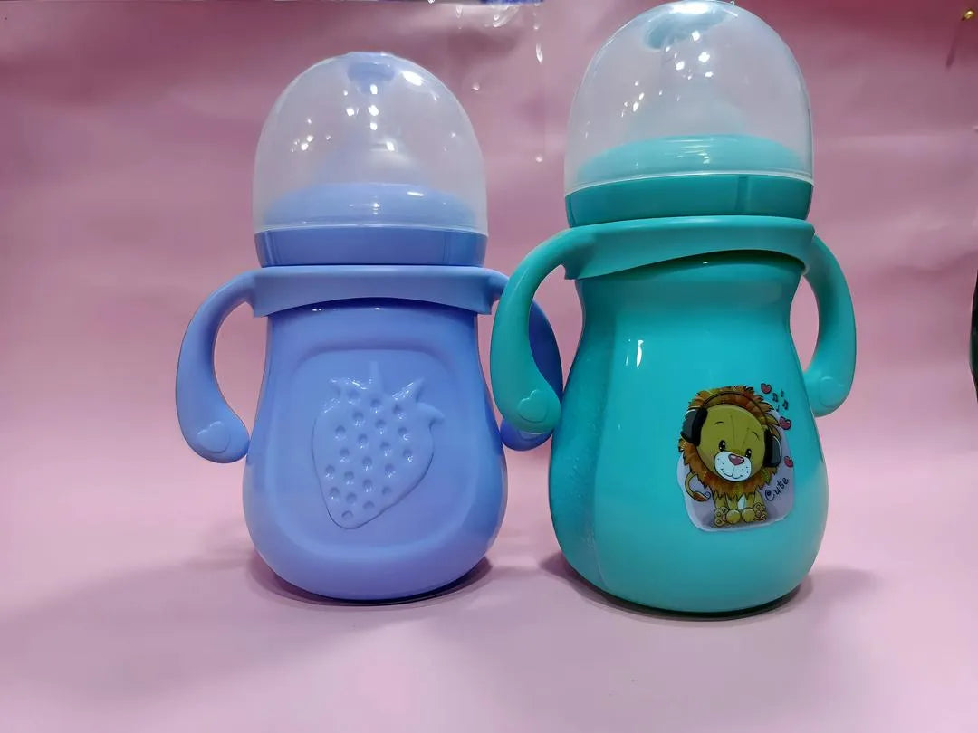 Stylish Baby Feeding Bottles Blue Green Wide Neck