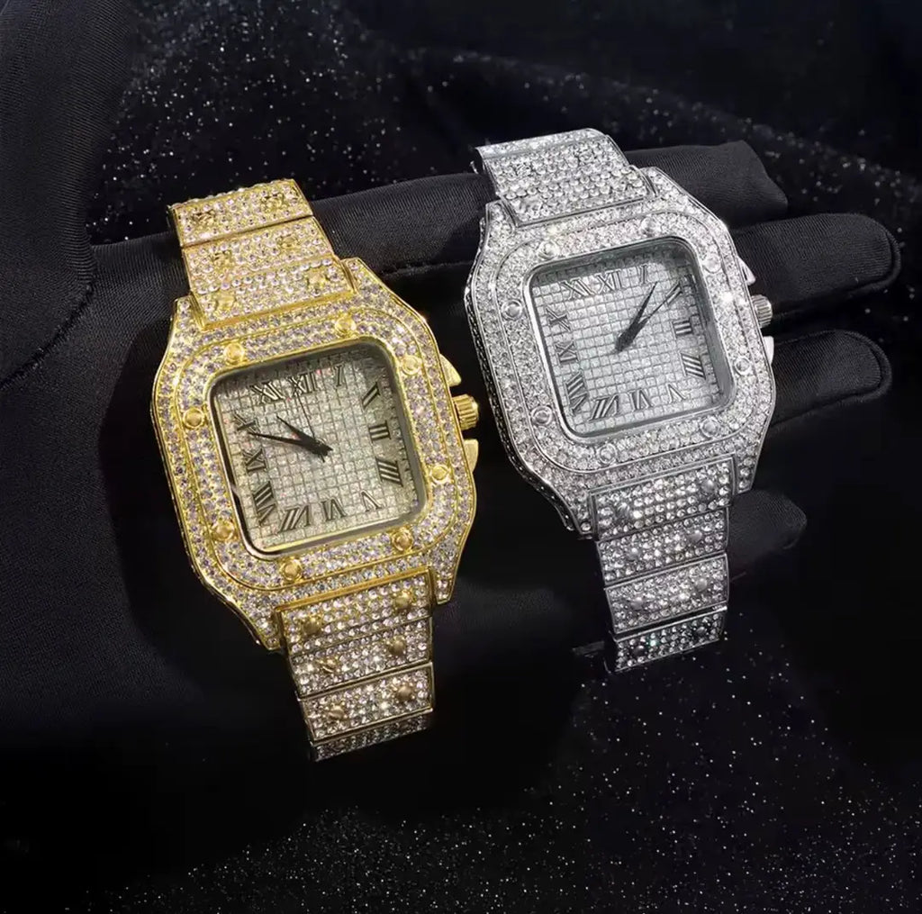 Luxury iced out  crystal Dial Watch