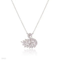 Silver Plated Korean Swan Zircon Necklace