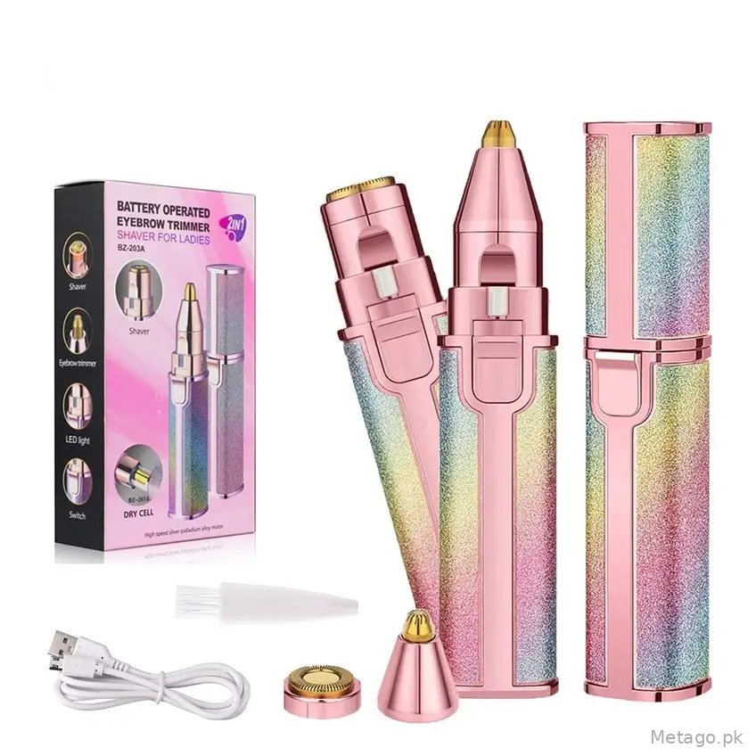 2-in-1 Rechargeable Hair Remover & Eyebrow Trimmer with LED