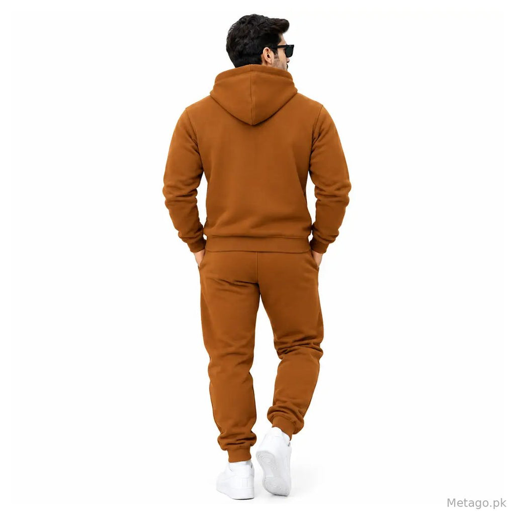 2 Pcs Fleece Printed Track Suit For Men's
