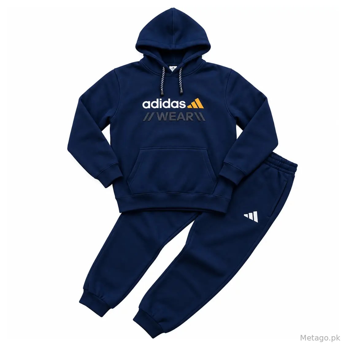 2 Pcs Men's Fleece Printed Hoodie Track Suit