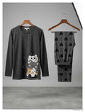 2 Pcs Women's Stitched Cotton Jersey Printed Night Suit