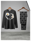 2 Pcs Women's Stitched Cotton Jersey Printed Night Suit