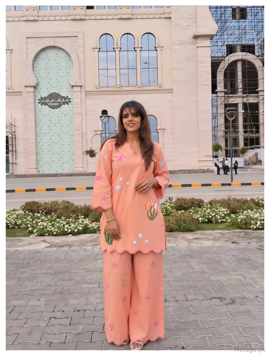 2 Pcs Women's Stitched Cotton Printed Shirt And Trouser