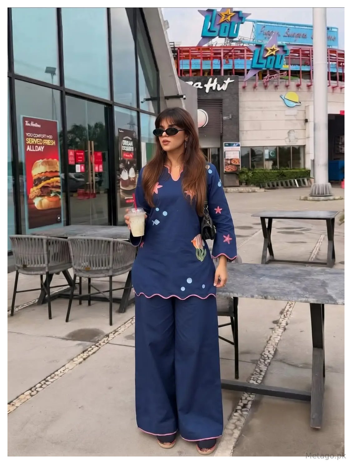 2 Pcs Women's Stitched Cotton Printed Shirt And Trouser