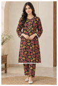 2 Pcs Women's Stitched Crystal  Printed Shirt And Trouser