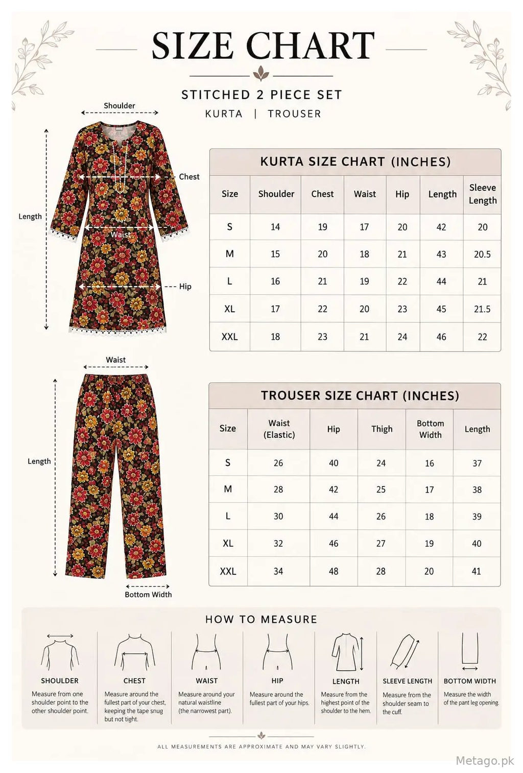 2 Pcs Women's Stitched  Printed Shirt And Trouser