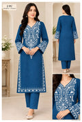 2 Pcs Women's Unstitched Embroidered Suit