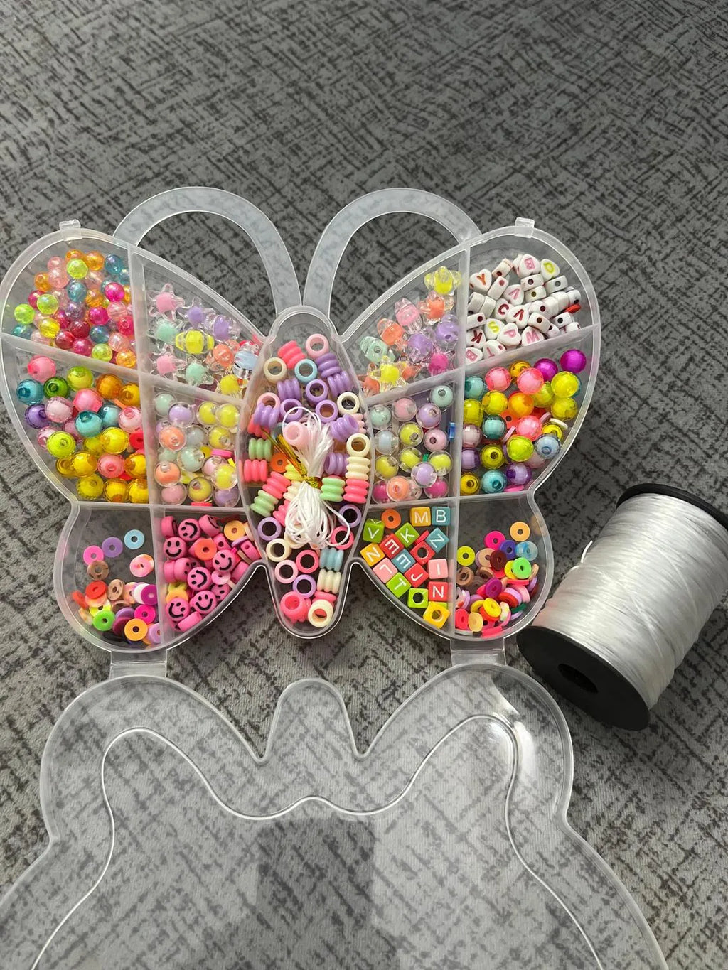 Butterfly Beads Box with Elastic Thread for DIY Crafts