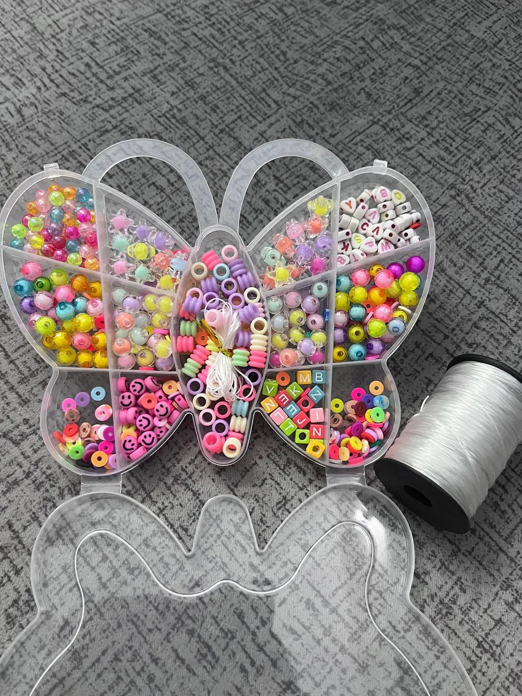 Butterfly Beads Box with Elastic Thread for DIY Crafts