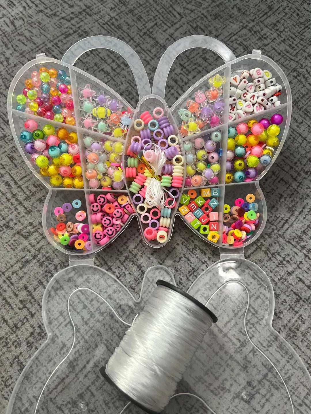 Butterfly Beads Box with Elastic Thread for DIY Crafts