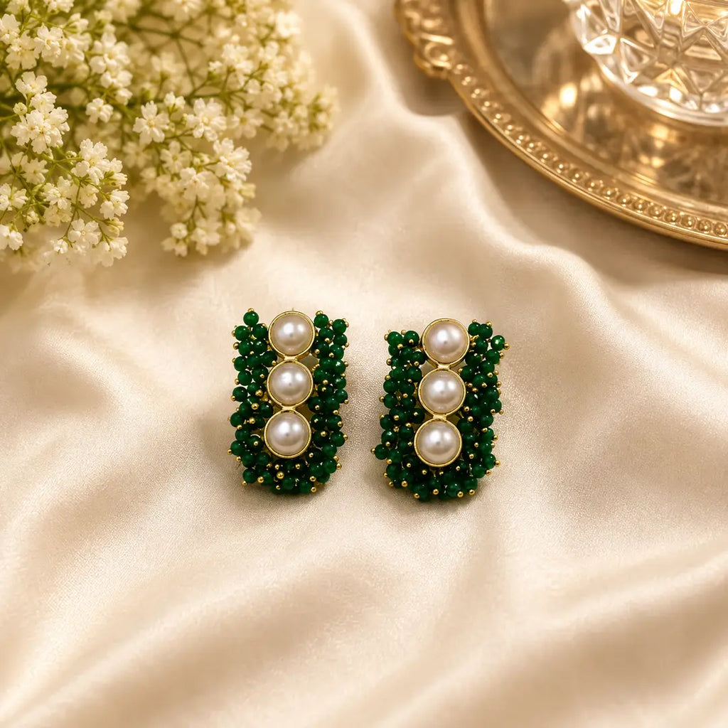 Flash Design Gold Plated Artificial Stones Earrings