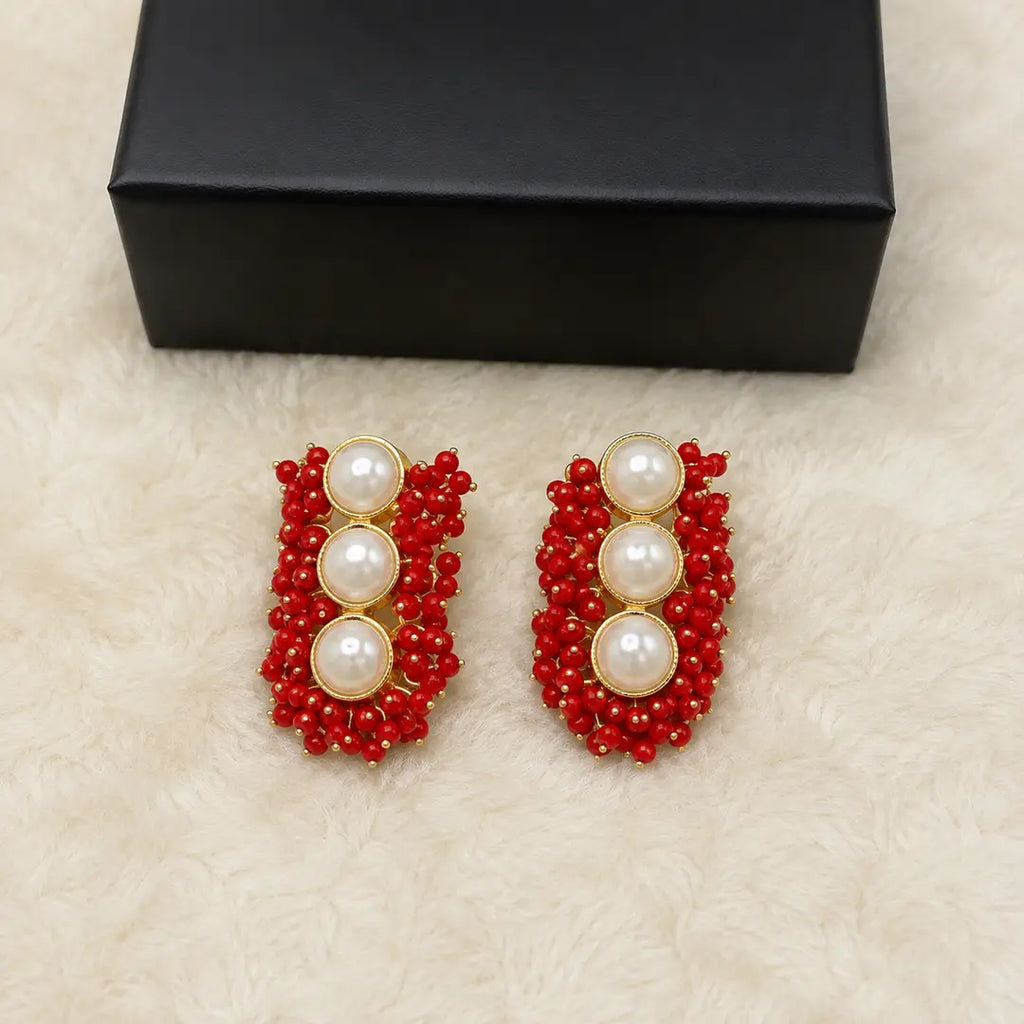 Flash Design Gold Plated Artificial Stones Earrings