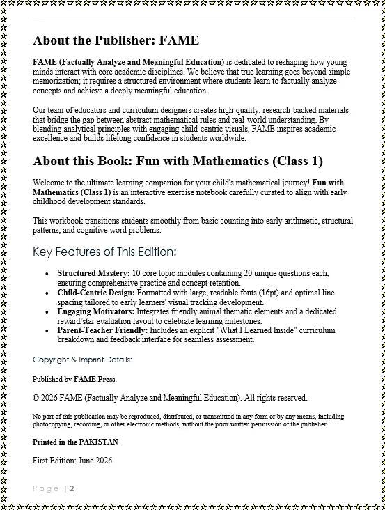 Fun with Mathematics Class 1