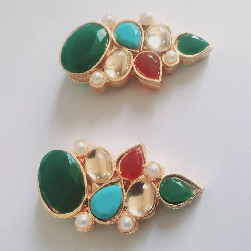 Retro Design Gold Plated Kundan Studs
