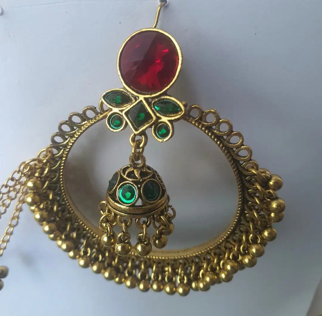 Meenakari Design Gold Plated Kundan Jhumka