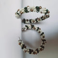 Funky Silver Plated Pearl Hoops