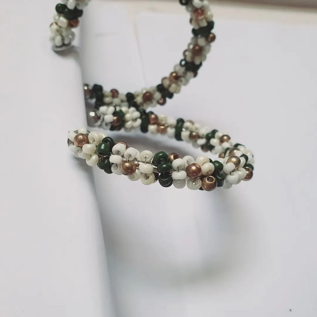 Funky Silver Plated Pearl Hoops