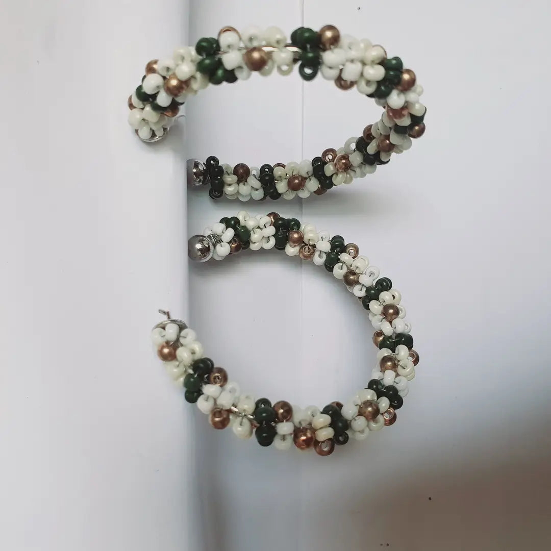 Funky Silver Plated Pearl Hoops