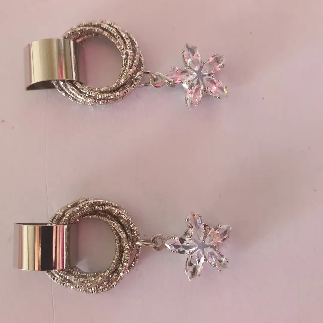 Funky Silver Plated Zircon Earrings
