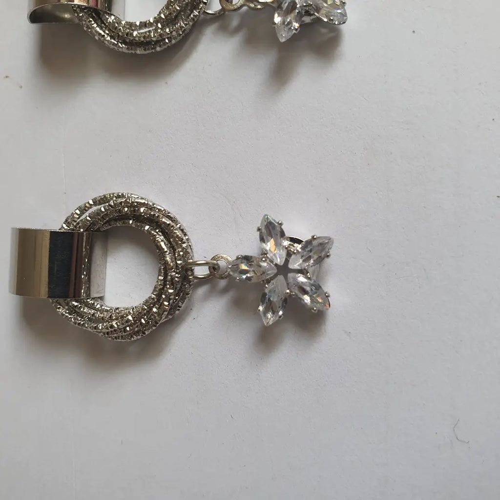Funky Silver Plated Zircon Earrings