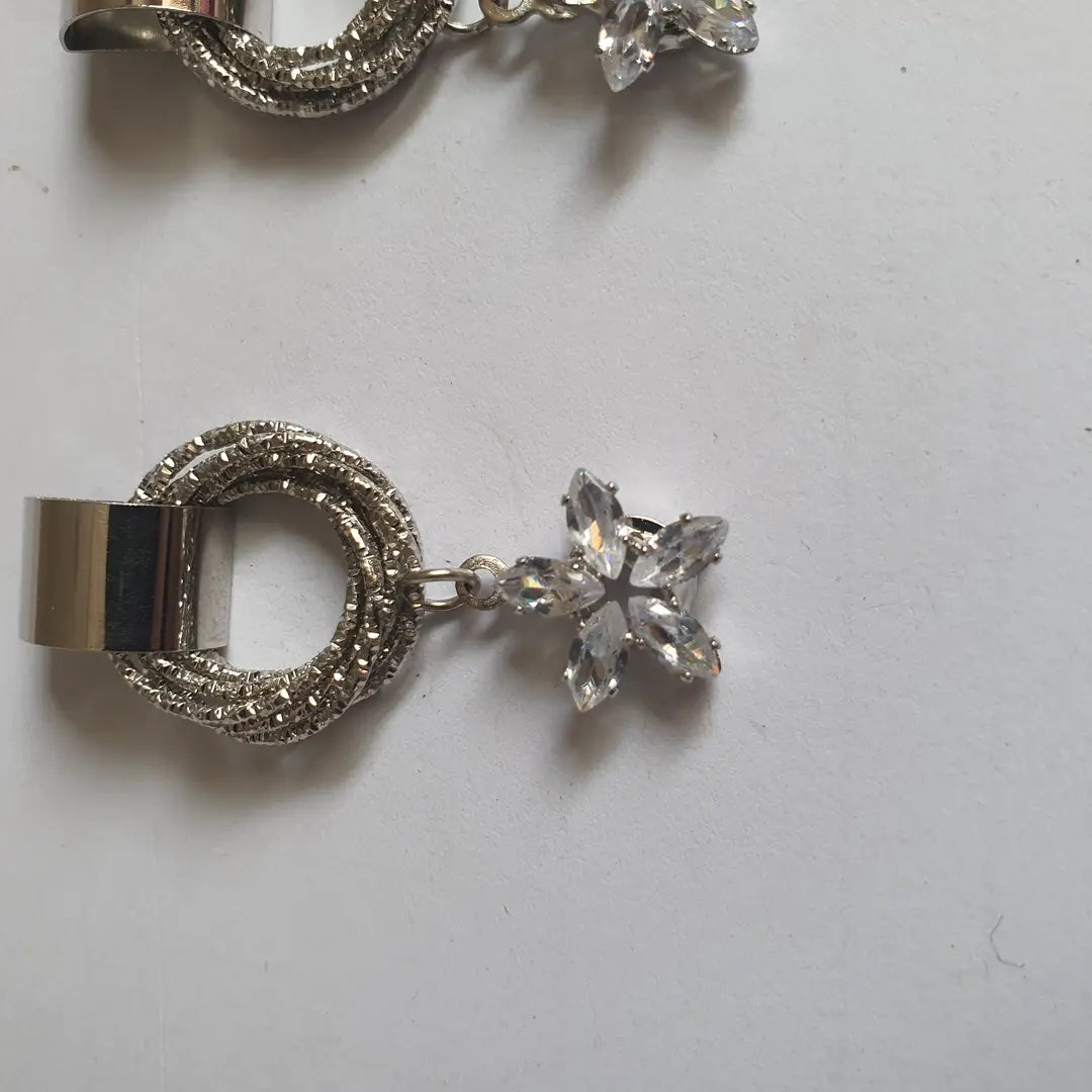 Funky Silver Plated Zircon Earrings