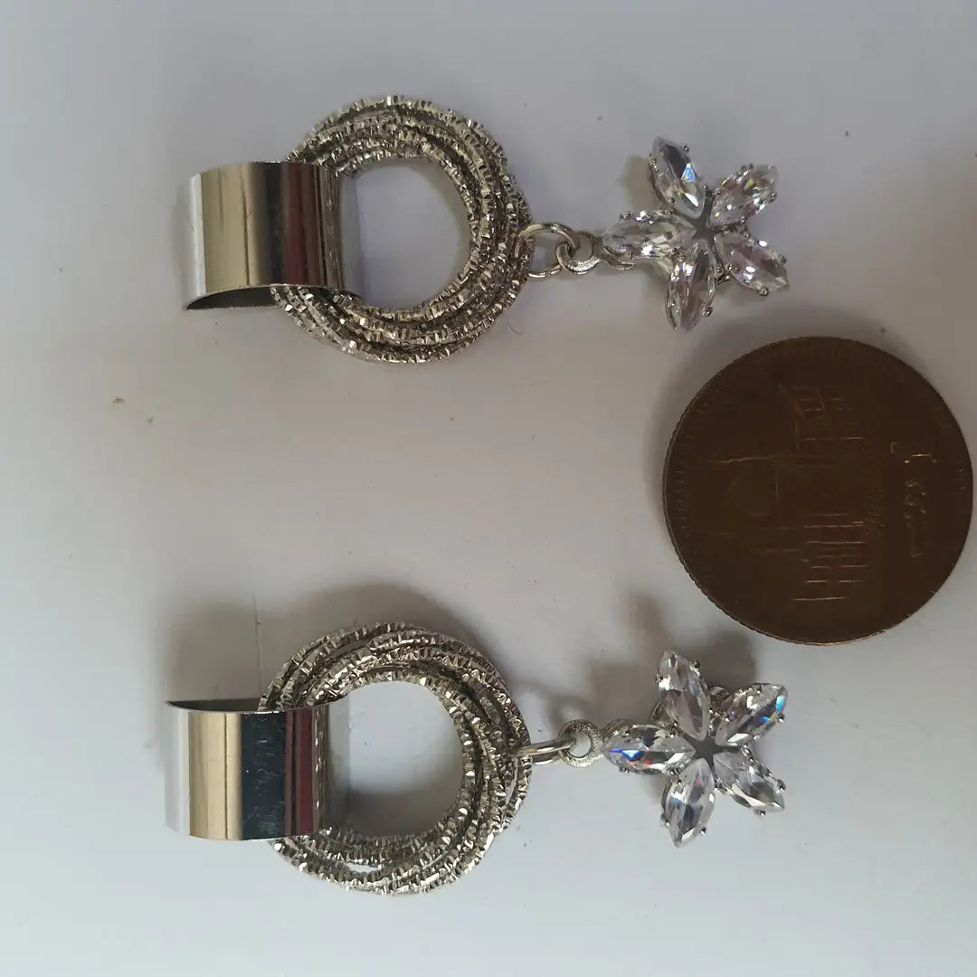 Funky Silver Plated Zircon Earrings